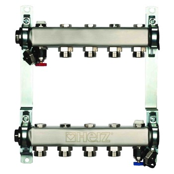 Distribuitor inox radiatoare Herz cu inchidere DN25, 11 circuite G3/4 Distribuitor inox radiatoare Herz cu inchidere DN25, 11 circuite G3/4