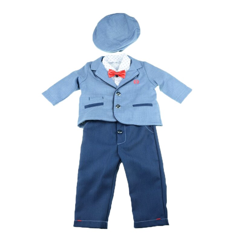 Costum de botez 5 piese pentru baieti Colibra 7693062-AL, Multicolor, 0-3 luni