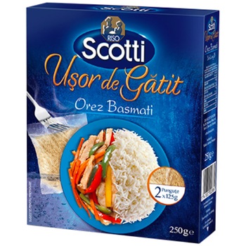Orez usor de gatit basmati 2x125g Riso Scotti, 250g Orez usor de gatit basmati 2x125g Riso Scotti, 250g