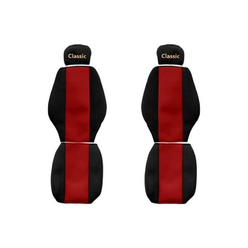 Set 2 huse scaun camion F-Core, Textil, pentru MERCEDES ACTROS, ATEGO, AXOR, Rosu/ Negru Set 2 huse scaun camion F-Core, Textil, pentru MERCEDES ACTROS, ATEGO, AXOR, Rosu/ Negru