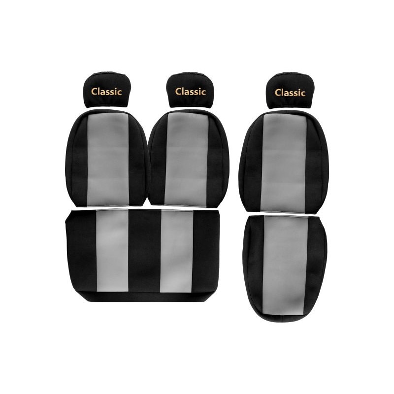 Set huse scaun 1+2, F-Core, Textil, pentru MAN F 2000, L 2000, Gri/Negru