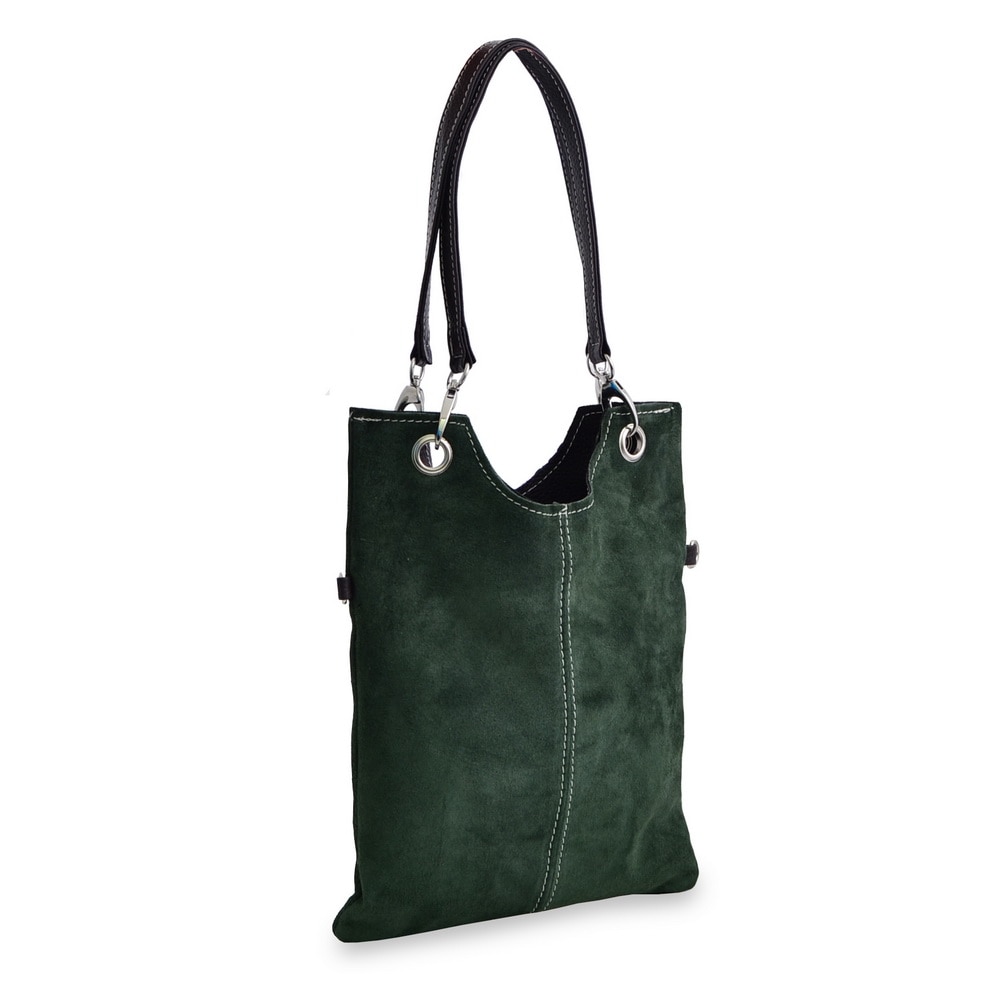 Geanta casual Pansy, de dama, piele naturala, culoare verde