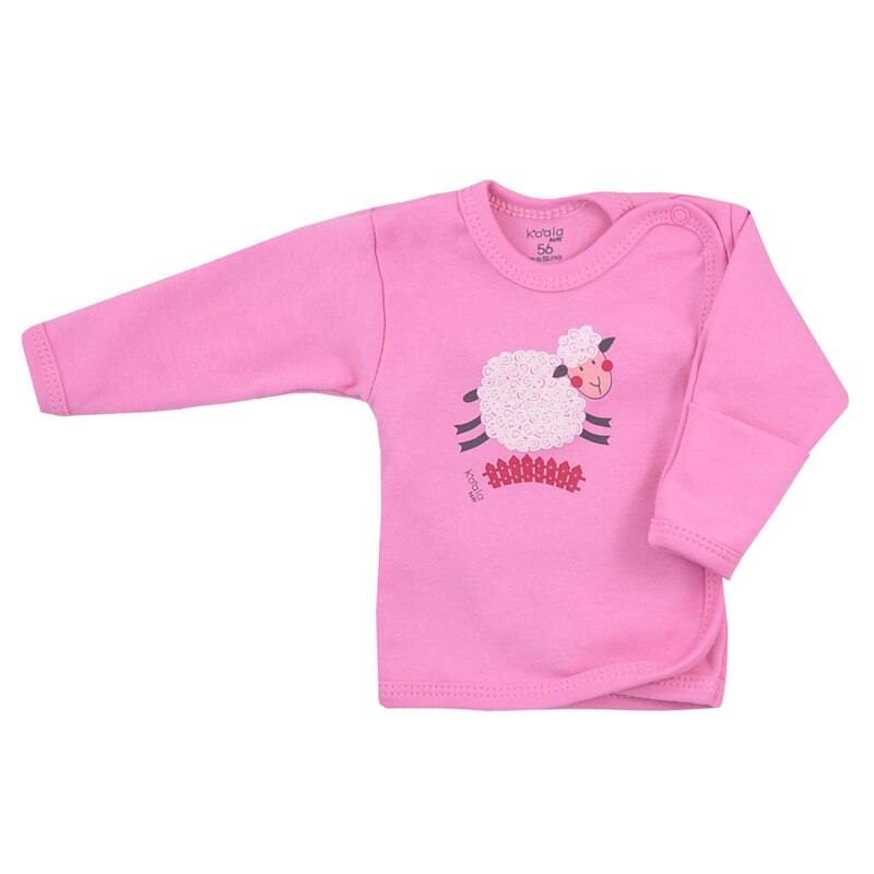 Bluza cu maneca lunga pentru fete Koala Farma 08-165R, Roz, 62 cm