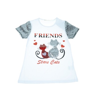 Tricou pentru fete Happy House WB-2854AL, Alb Tricou pentru fete Happy House WB-2854AL, Alb