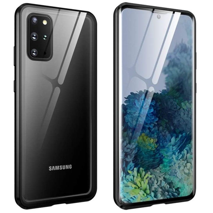 Твърд магнитен калъф Magneto 360 за Samsung Galaxy S20 Plus, Прозрачен/Черен