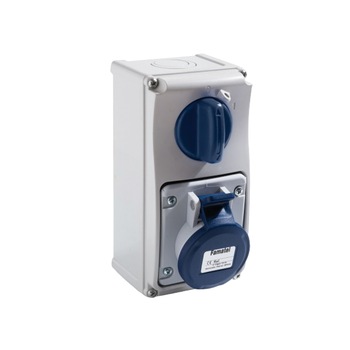 Priza industriala interblocabila monofazata 3P 32A 230V IP44 PT Famatel Priza industriala interblocabila monofazata 3P 32A 230V IP44 PT Famatel