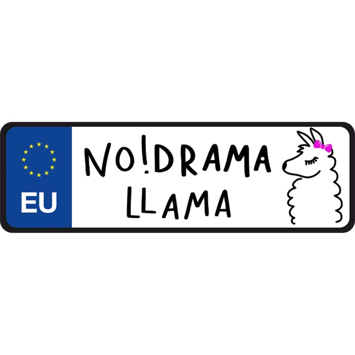 No drama llama1 vicces rendszámtábla