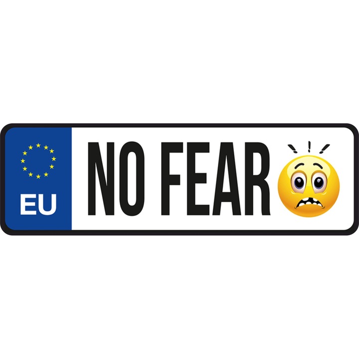 No fear emoji vicces rendszámtábla