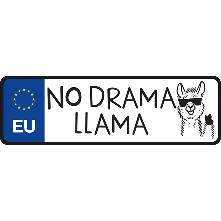 No! drama llama vicces rendszámtábla