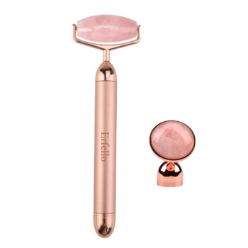 Rose Quartz Roller 2in1 By Erfello cu Vibratii ERFELLO pentru masaj facial si corporal, Lifting, Tratament facial - Rose Quartz, Jade Roller Rose Quartz Roller 2in1 By Erfello cu Vibratii ERFELLO pentru masaj facial si corporal, Lifting, Tratament facial - Rose Quartz, Jade Roller
