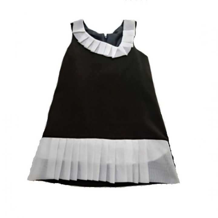 Детска рокля Елза Чех Рояла , черно/бяло, 110см.