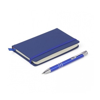 Set agenda si pix aluminiu Albastru Set agenda si pix aluminiu Albastru