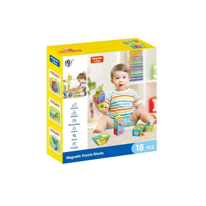 Set Constructii Magnetice 2 in 1 cu 18 piese