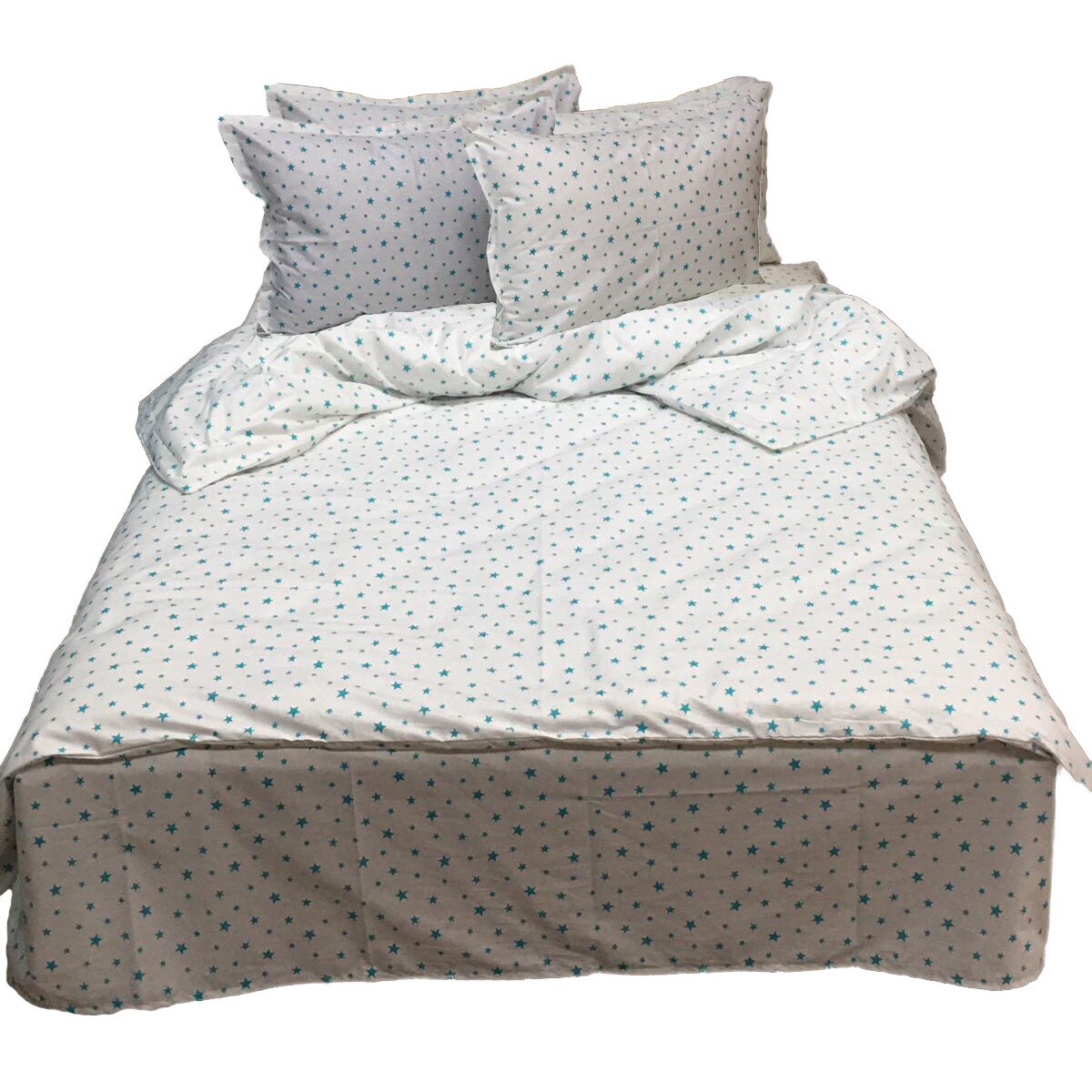 Set lenjerie pat dublu, sase piese, din bumbac ranforce by Liz Line - D6148