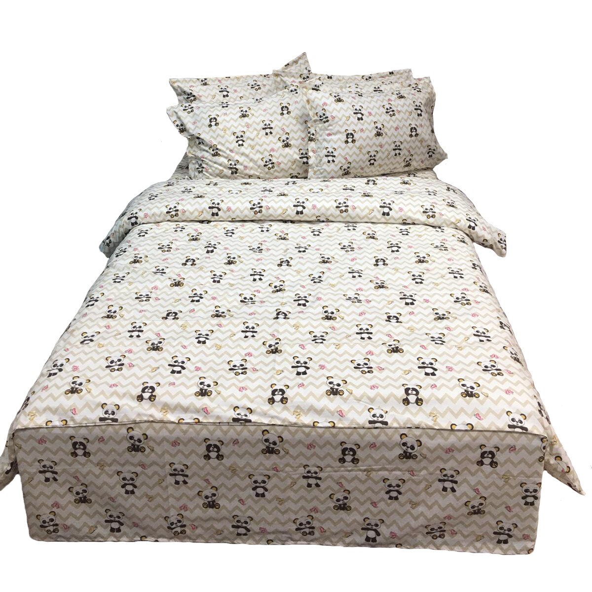 Set lenjerie pat dublu, sase piese, pentru copii, din bumbac ranforce by Liz Line - CD684