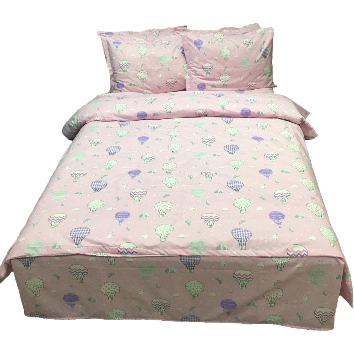 Set lenjerie pat dublu, sase piese, pentru copii, din bumbac ranforce by Liz Line - CD691