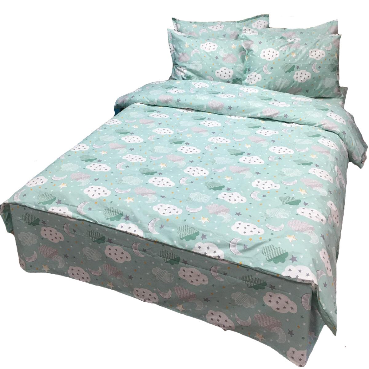 Set lenjerie pat dublu, sase piese, pentru copii, din bumbac ranforce by Liz Line - CD693