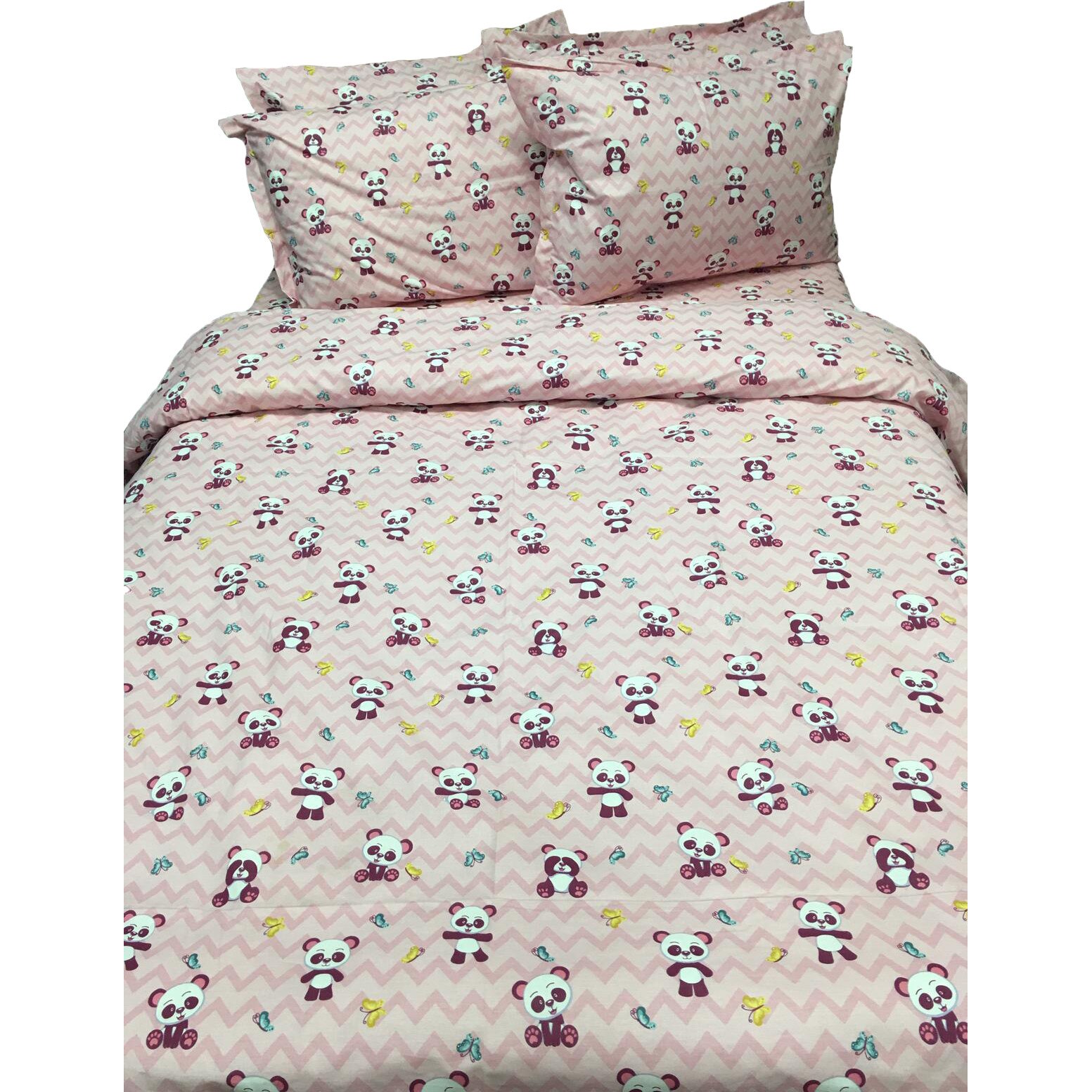 Set lenjerie pat dublu, sase piese, pentru copii, din bumbac ranforce by Liz Line - CD692