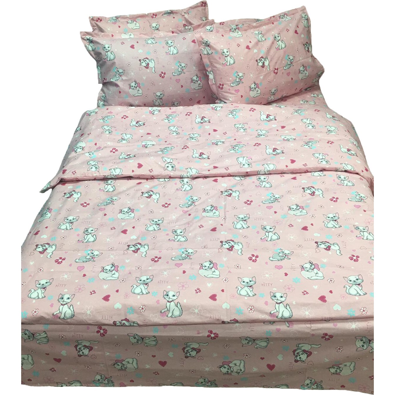 Set lenjerie pat dublu, sase piese, pentru copii, din bumbac ranforce by Liz Line - CD694