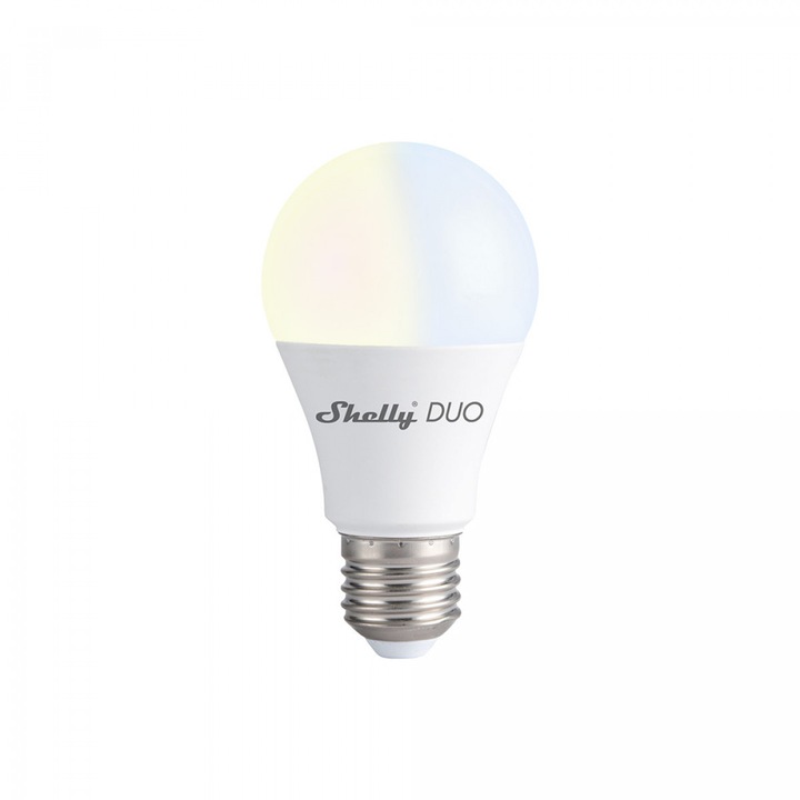 Смарт крушка Shelly Duo, shelly-duo, E27 9W Студена/топла светлина 2700K-6500K, Wi-Fi