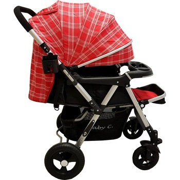 Carucior nou nascuti 2 in 1 BABY CARE™ PRO 511, Cadru aluminiu, Maner reversibil, Spatar reglabil in 5 trepte, Amortizoare, Frana picior,Pliabil , Rosu cu Carouri Carucior nou nascuti 2 in 1 BABY CARE™ PRO 511, Cadru aluminiu, Maner reversibil, Spatar reglabil in 5 trepte, Amortizoare, Frana picior,Pliabil , Rosu cu Carouri