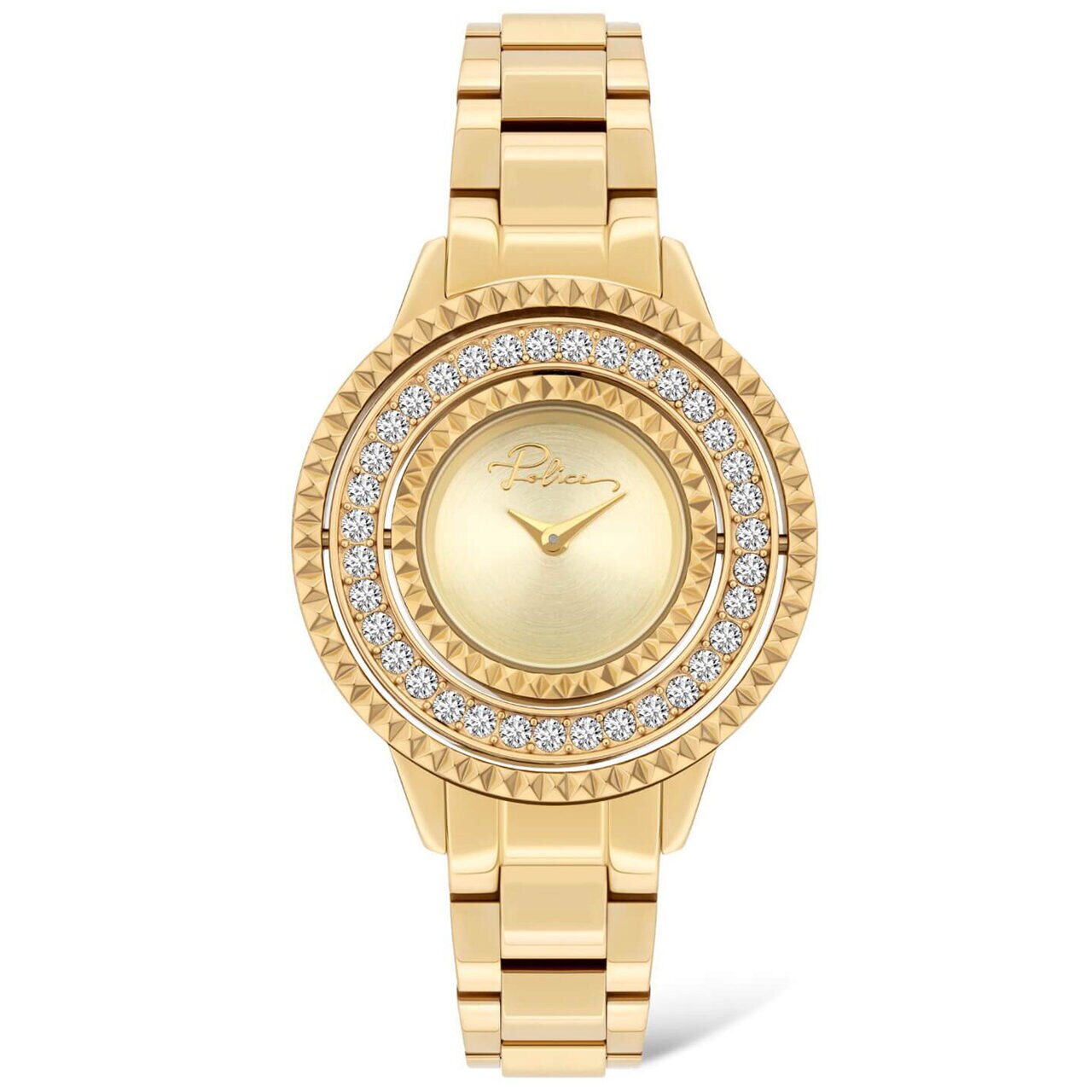 Ceas de dama Police PL16037BSG.22M, Quartz, 36mm, 3ATM, Auriu
