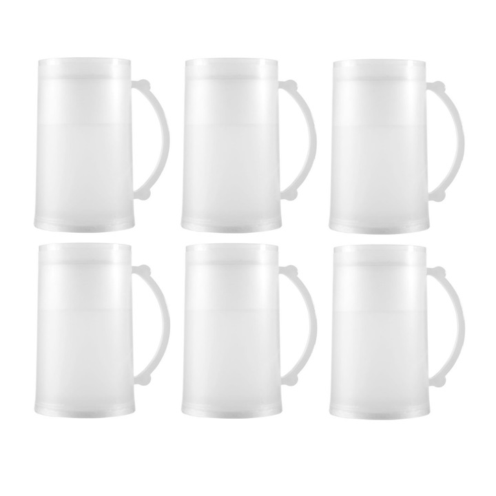 6 db duplafalú bögre szett, fagyasztóhoz, 460 ml