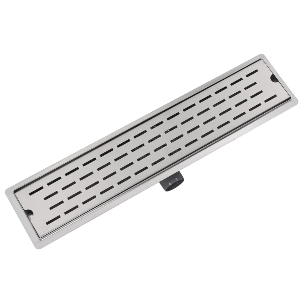 Rigola liniara pentru dus, vidaXL, Otel inoxidabil, model linie, 630 x 140 mm, Argintiu