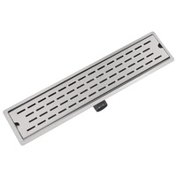 Rigola liniara pentru dus, vidaXL, Otel inoxidabil, model linie, 630 x 140 mm, Argintiu