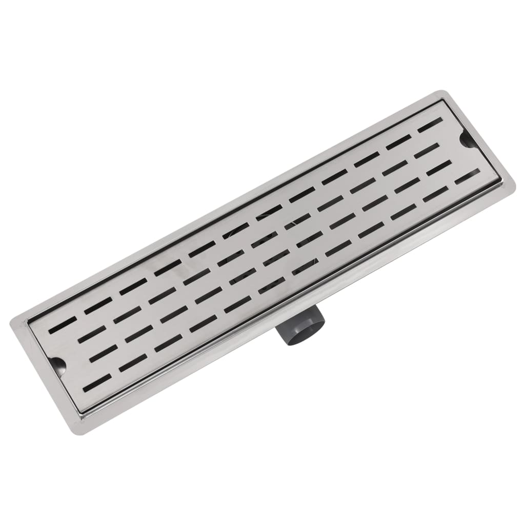 Rigola liniara pentru dus, vidaXL, Otel inoxidabil, model linie, 530 x 140 mm, Argintiu