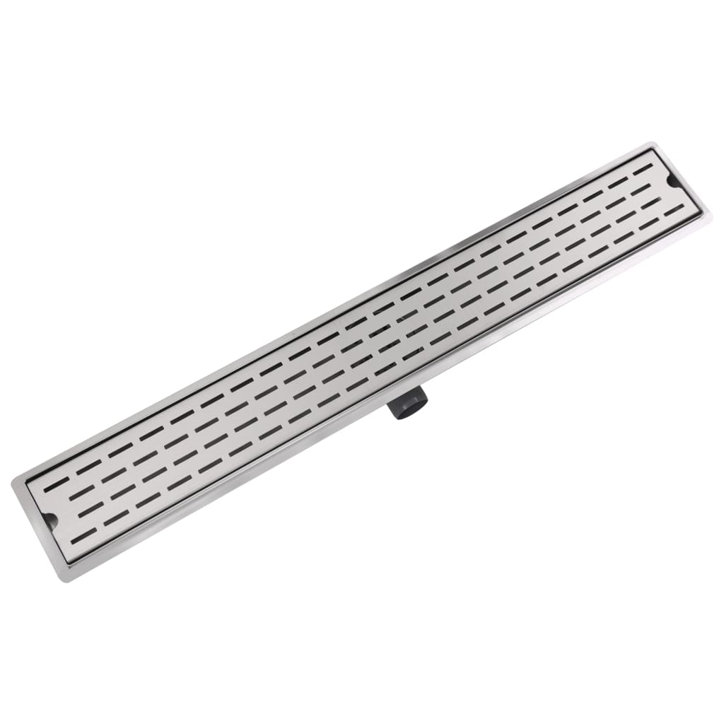 Rigola liniara pentru dus, vidaXL, Otel inoxidabil, model linie, 930 x 140 mm, Argintiu