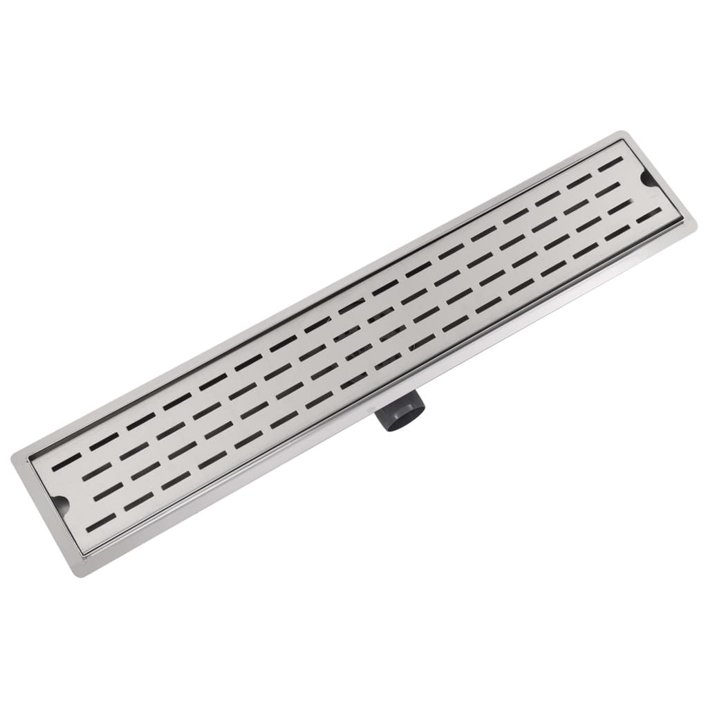 Rigola liniara pentru dus, vidaXL, Otel inoxidabil, model linie, 730 x 140 mm, Argintiu