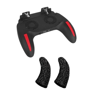 Controler Playsmartshop H10 2500 mah cu 2 manusi gaming PUBG Fortnite Call of duty triggere mecanice, baterie, cooler racire telefon Controler Playsmartshop H10 2500 mah cu 2 manusi gaming PUBG Fortnite Call of duty triggere mecanice, baterie, cooler racire telefon