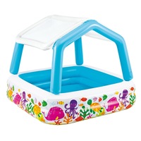 piscina gonflabila din vinil rezistent are forma de casa cu acoperis importiva razelor solare pentru copii  multicolor ats imagen 27_0_
0