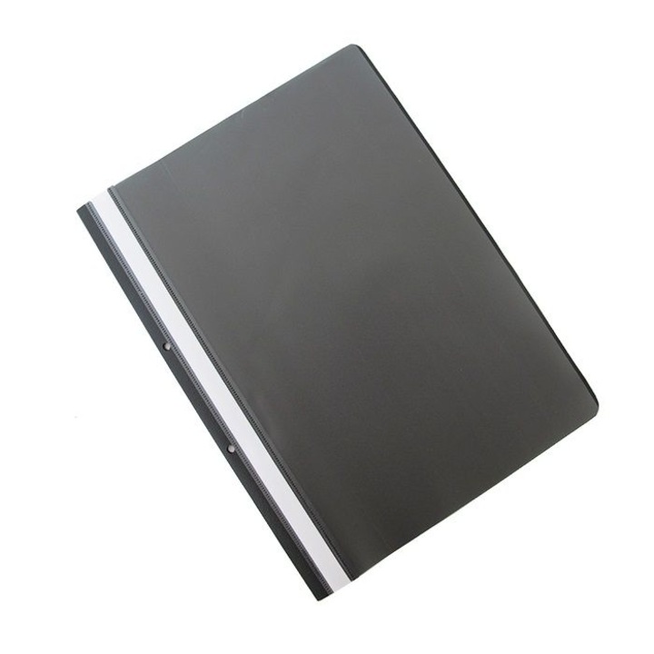 Dosar plastic cu sina si perforatii, 50 buc/pachet, negru