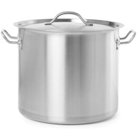 Oala medie cu capac, ø360×(H)240mm 24 litri, Budget Line, inox18/0 structura solida cu grosime 4 mm, manere nituite dublu, gama Hendi Budget Line