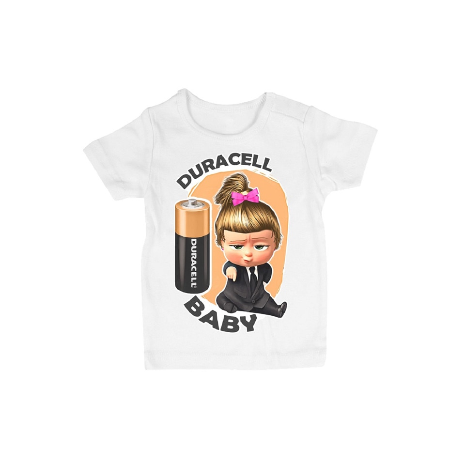 Tricou Personalizat, 1 an, duracell baby girl, Alb