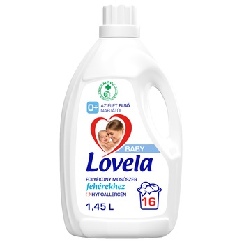 Detergent lichid hipoalergenic Lovela Baby, Pentru haine albe, 1,45 l (16 spalari)