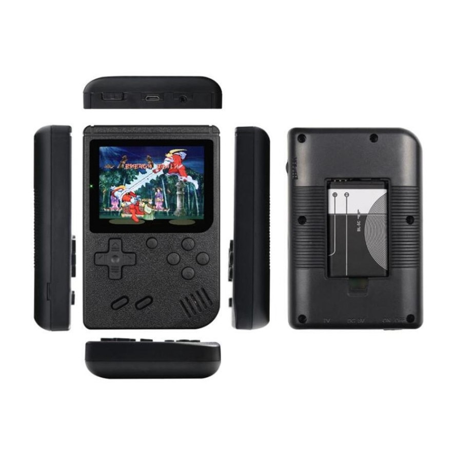 Gameboy cu 400 de jocuri, multiplayer, 2v2, Retro FC, video prezentare, compatibil TV, portabil, retro, negru