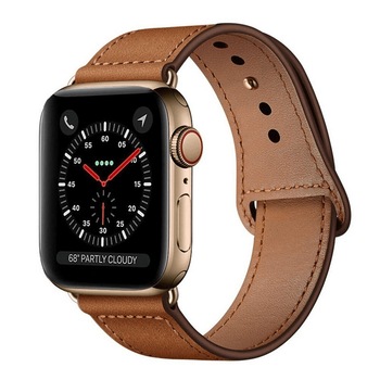 Curea din piele intoarsa genuina pentru Apple Watch 1 / 2 / 3 / 4 / 5 series 42 / 44 mm, maro Curea din piele intoarsa genuina pentru Apple Watch 1 / 2 / 3 / 4 / 5 series 42 / 44 mm, maro