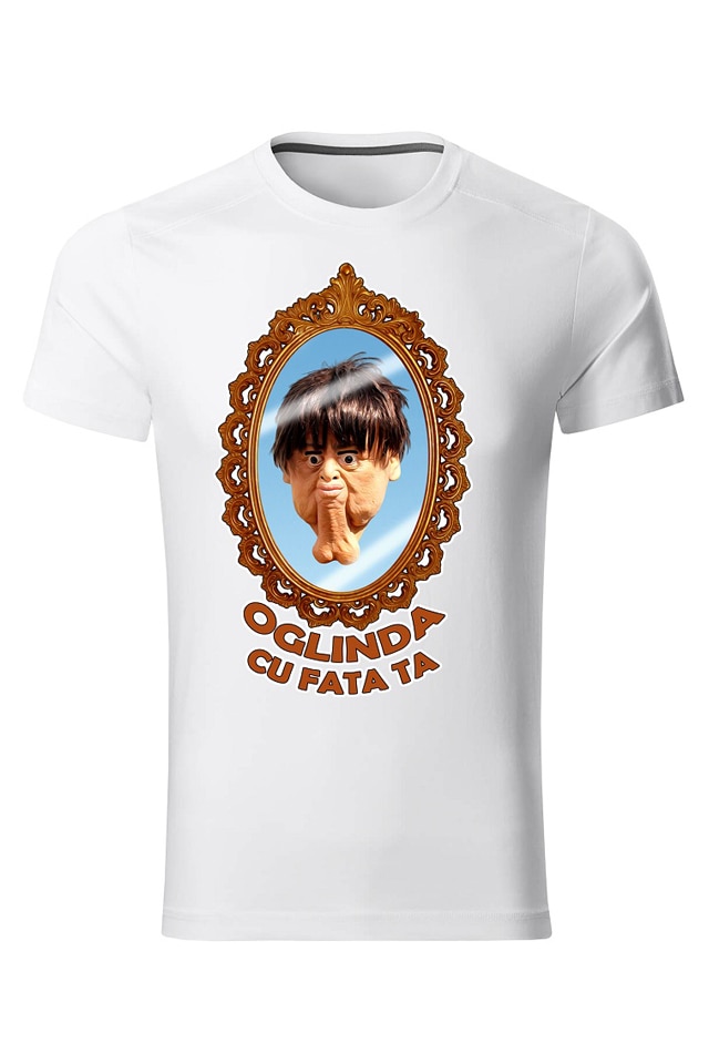 Tricou personalizat amuzant oglinda, alb, Alb