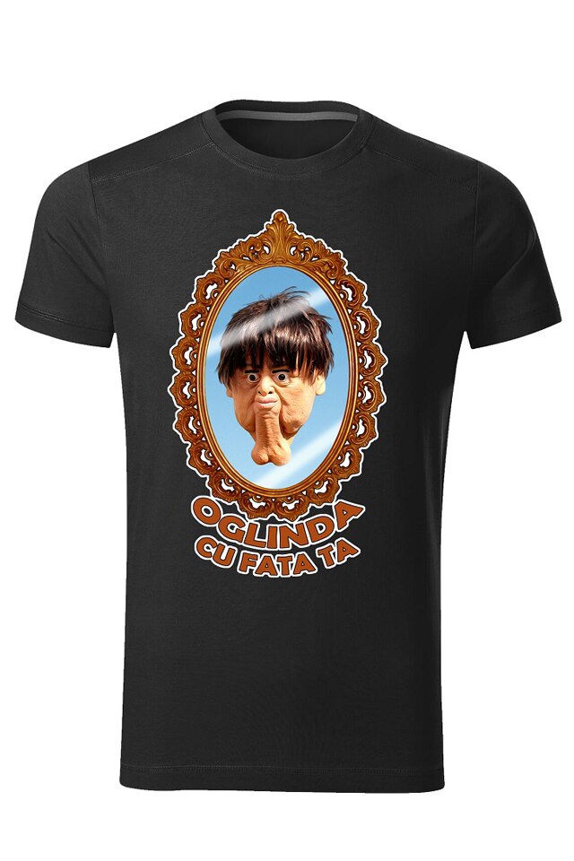 Tricou personalizat amuzant oglinda, negru, Negru