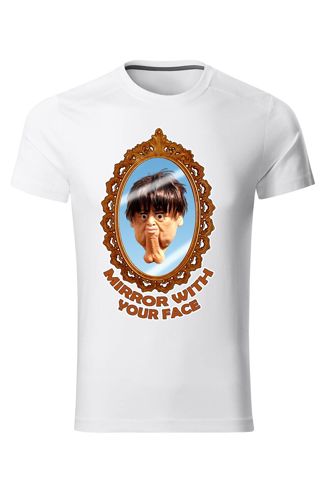 Tricou personalizat amuzant mirror, alb, Alb