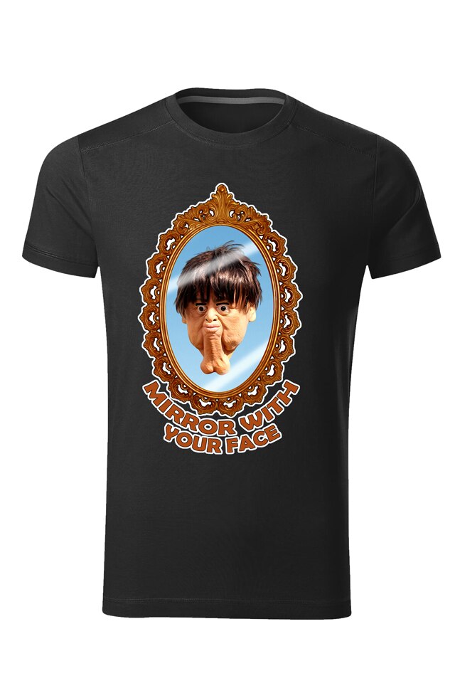 Tricou personalizat amuzant mirror, negru, Negru