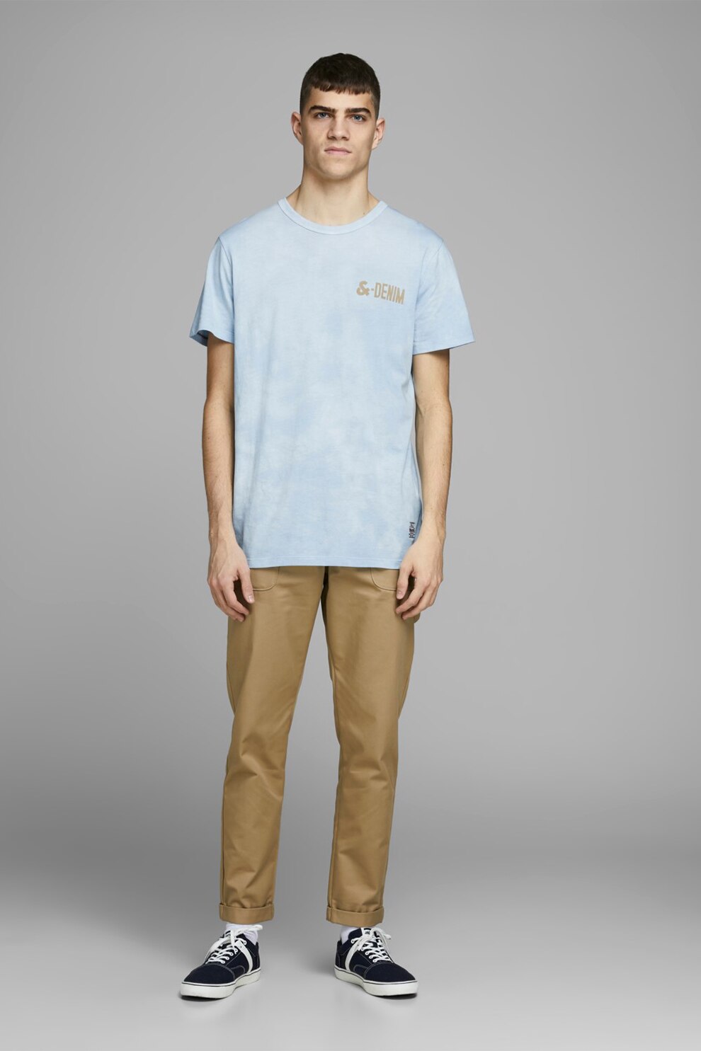Jack&Jones, Tricou cu decolteu la baza gatului h, Albastru pal, S