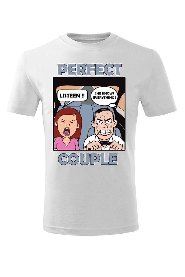 Tricou personalizat amuzant pentru iubit couple, barbat, alb, Alb
