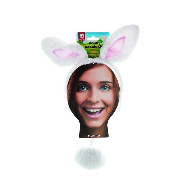 Set de iepuras, 2 piese, alb cu roz