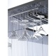 Suport suspendat pentru pahare cu picior, din metal cromat, cu 4 diviziuni