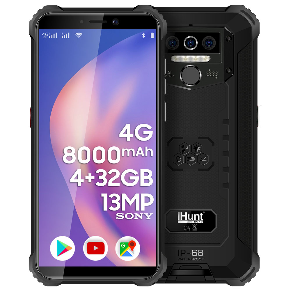 iHunt TITAN P8000 PRO, 4G+, 8000mAh, Triple Camera 13MP, 5.5-inch HD+ Gorilla Glass, IP68, 4GB 32GB, Android 10, - eMAG.ro