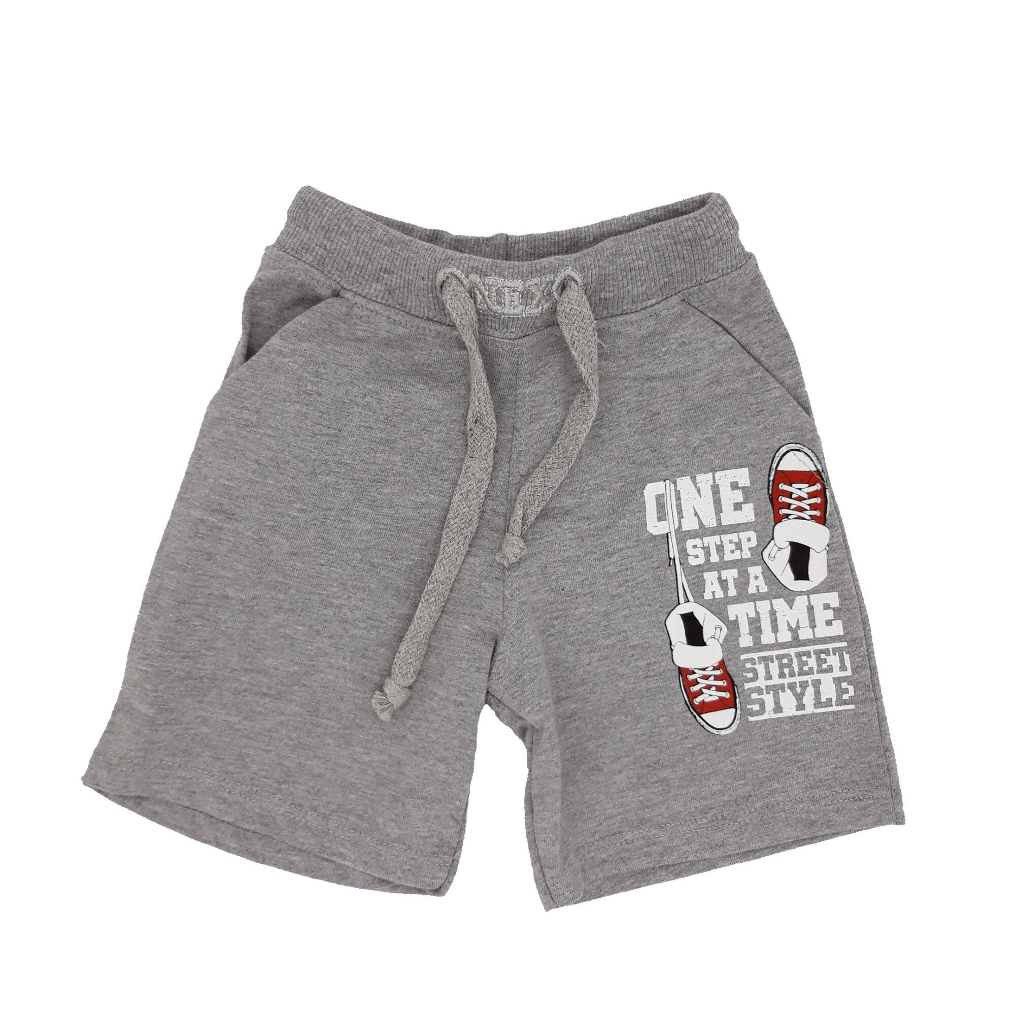 Pantaloni scurti baieti, din bumbac, gri, 86 cm, 18 luni